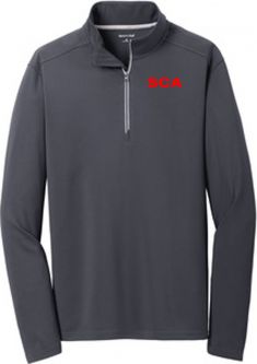 Sport-Wick Textured 1/4-Zip Pullover, Iron Grey